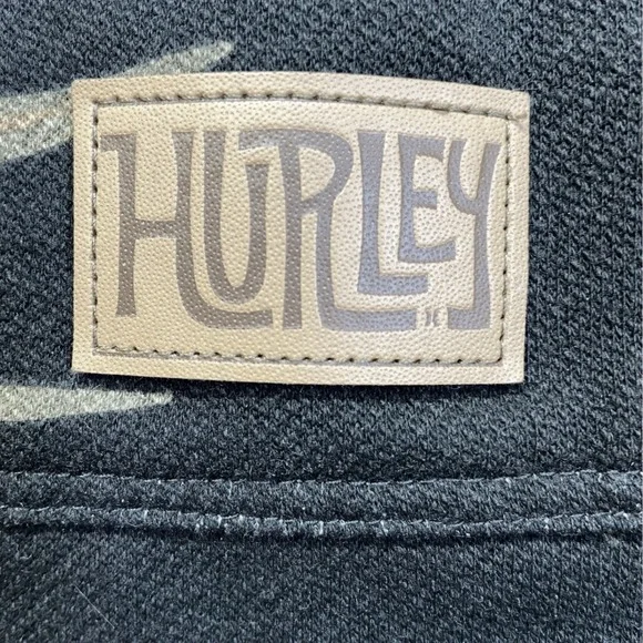 Hurley Palm Print Hoodie Mens Black Gold Excellent Tropical Surf Pullover - Picture 7 of 12